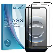 [2 Pack] Full Coverage Apple iPhone 16e (6.1”) Tempered Glass Crystal Clear Premium 9H HD Screen Protector by MEZON (iPhone 16e, 9H Full)