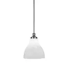 Toltec Juno Stem Hung Pendant, Nickel, 11.5" White Marble Glass - 79-BN-4721