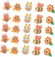 HOUDERCO 30Pcs Decorative Thumb Tacks Bee Flower Designs for Cork Board Photos Maps and Bulletin Board Fun Cute Wall Pushpins for Home and Office Decor