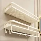 Aluminum Bathroom Storage Shelf Wall Mounted Towel Rack Shampoo
