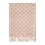 [Gucci] Gucci-Coffee Brown Cashmere Gg Scarf-Donna OS OS