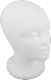 Ipetboom Flocking Head Mold Human Synthetic Include Wig Hairpieces Holder Woman Styling Colorful Stand Natural Mannequins Style Heads Display Model Hair Mannequin Head White Foam