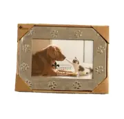 RARE - Vintage Ornate Brass 4x6" Dog Picture Frame by Lawrens - NEW!