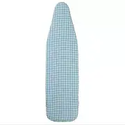 Deluxe Ironing Board Pad and Cover, White and Blue Grid Pattern