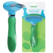 - Double Row Dog Rake Deshedding Comb for Matted Hair - Top Fur & Undercoat D...