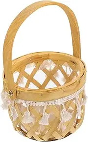 Luxshiny Hand Woven Flower Basket Rustic Decorative Planter Pot for Home Decor Woven Design Storage Bin for Organizing Items and Adding Natural Touch to Your Space