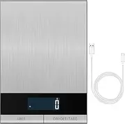 Cevadama Digital Food Scale 5kg/1g,Rechargeable 304 Stainless Steel Kitchen Scale, Coffee Scale & Food Scale,LCD Display & Type-C Charging for Baking, Cooking, and Meal Prep ﻿