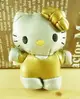 【震撼精品百貨】Hello Kitty 凱蒂貓~HELLO KITTY絨毛吊飾-皮灰金(S)*18008