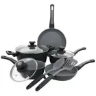 Oster 127710.10 10 Piece Non-Stick Aluminum Cookware Set In Black And Grey