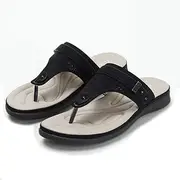 [XUEMML] Slippers With Arch Support For Women Flip Flops， Wedge Sandals Clip Toe Summer Beach Sandals Fashion Ladies Bohemia Platform Dress Shoes (Color : Black, Size : EUR38)