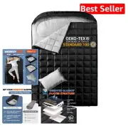 Premium Weighted Camping Sleeping Bag XL XXL - Waterproof with 2 Plush Pillows