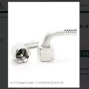 1/2 FFL SWIVEL NUT TO 3/8 BARB ELBOW SS # 7495