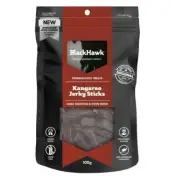 Black Hawk Kangaroo Jerky Sticks Premium Dog Treats 100g