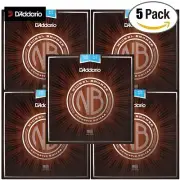 5-PACK D'Addrio NB1047-12 Nickel Bronze 12-String Acoustic Guitar Strings Light