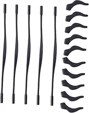 [SOESFOUFU] Ergonomic Slip Eyeglass Retainer Set 5 Kids Glasses Straps Temple Hooks Glasses Chain for Kids Black