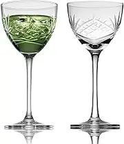 Fioance Nick and Nora Cocktail Glasses Set of 2 - Handcrafted 4.7 oz Lead-Free Crystal Glasses for Manhattan, Martini - Elegant Coupe Glass Design, Perfect for Home Bars and Gifting.