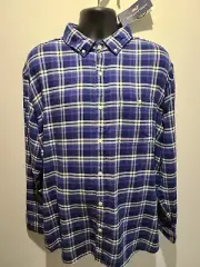 NEW - Vineyard Vines, Blue Slim Fit, Plaid LS, Button Up Shirt, Men's 2XL. A150