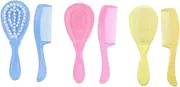 Baby Hair Comb Set 6pc Baby Grooming Kit Baby Shower Brush Newborn Comb Gentle on Baby's Skin Random Color