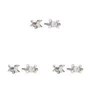 3PK A.FRESCO Porcelain Floating Platypus Garden Pond Decor 14x8cm Silver