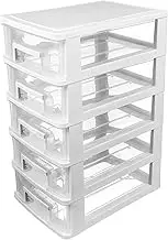 LOLIPPYY Multifunctional Transparent Plastic Drawer Storage Cabinet Organizer for Home Office Lightweight and Portable Design for Neat Orderly Storage White
