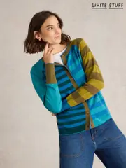 White Stuff Blue Lulu Stripe Cardigan (AN6577) | $113