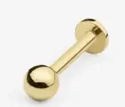 14k Solid Gold Ball Internally Threaded Labret Stud Earring, 18Gauge