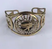New Filigree Bronze Eye Of Horus , Zodiac & Ankh of Life Bangle