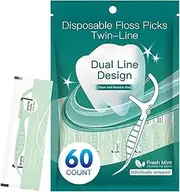 double Slickers Floss Picks - micr0 lines dentals Floss Picks | Fold-Out FlipPick | ealth Care Supplies for Braces Care Hygiene Home Traveling Offices Family Members Children