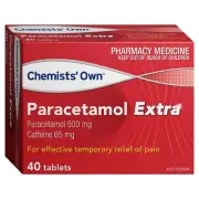 PARACETAMOL PLUS CAFFEINE 40 TABLETS ( SAME AS PANADOL EXTRA) ( 1 BOX ) -PC1-