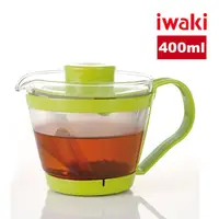在飛比找momo購物網優惠-【iwaki】日本品牌耐熱玻璃沖茶器/茶壺-附濾茶網(綠色-