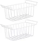 2Pcs Freezer Baskets, Deep Metal Wire Basket Organizer Bins with Handles for Kit