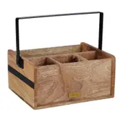 Academy James Condiment Caddy Natural & Black 27x22x12cm