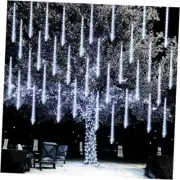 Christmas Lights Outdoor, 288LED Meteor Shower Rain Lights 12 288 LED White