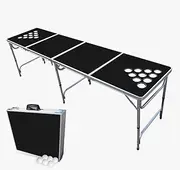 8-Foot Folding Pong Table - Choose Table Options (Base, Cup Holes, LED Lights, or Cup Holes & LED Lights)