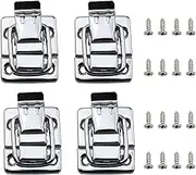 4pcs Toggle Latches Catch Chest Suitcase Boxes Buckles Trunk Lock Retro Silver Metal Iron Toggle Hasp Latches with Screws