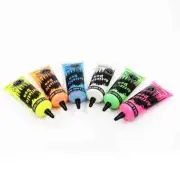 6 x 50ml Mesmorise Glow In The Dark Face And Body Paints With Free Blacklight