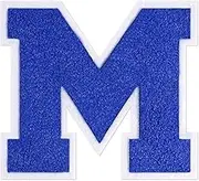 QianSiLi 4.5 Inch Chenille Iron On Letters for Clothes Varsity Letter Patches Embroidered Patch Iron On Patches for Clothing Jacket/Hoodie/Varsity (Blue,M)