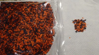 ONE POUND New PAINT CHIPS for Epoxy Floor Color (Navy Blue AND ORANGE)