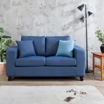 BODEN-西貝藍色布沙發雙人椅/二人座(贈抱枕)