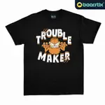 BEARSTIX T 恤 TROUBLE MAKER KAOS 卡通街頭服飾 BAJU DISTRO 中性 T 恤加菲貓