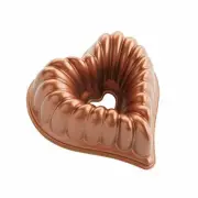 Nordic Ware Elegant Heart Cast Aluminium Non Stick Bundt Pan 10 Cup - Copper