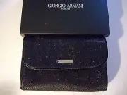 Giorgioi Armani Ladies Giant Wallet/Evening Bag Black 3 Compartments New
