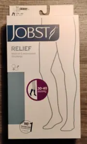 JOBST Relief NEW Compression ThighHigh 30-40 OpenToe Stocking Socks Unisex Tan M