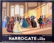 Harrogate LNER c1930 railway poster 8x10" print bedroom design ideas