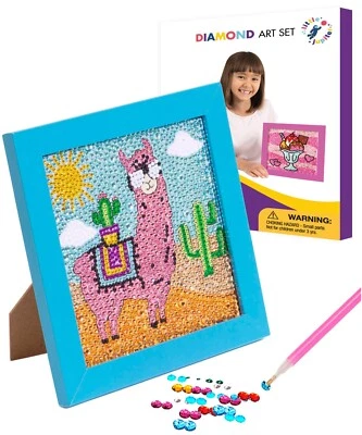 Little Jupiter Diamond Art Kit Set 7 1/8" x 7 1/8" with Frame (Llama)