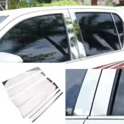 Chrome Window Pillar Posts Panel Door Trim For Toyot@ Hilux 2015-2021 6PCS Steel (for: Toyota)