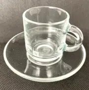 Nespresso Vertuo Clear Glass Espresso Cup & Saucer Set Made in France.