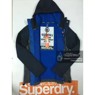 跩狗嚴選 極度乾燥 Superdry Polar Trekker 連帽 刷毛 太空棉 彈性材質 風衣 外套 拼色 黑灰 藍