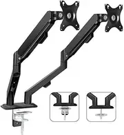 Monitor Stand Dual Monitor Desk Mount Arm,Dual Monitor Mount for Most 17-30" Screens, Each Arm Holds Max 19.8lbs, with Height-Adjustable Tilt Swivel Monitor Arm(Black)