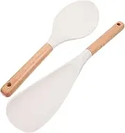 MAGICLULU 2Pcs Silicone Rice Paddle Spoon Heat Resistant Rice Spatula for Rice Cooker Kitchen Accessory for Home and Restaurant Use Ergonomic and Easy to Clean